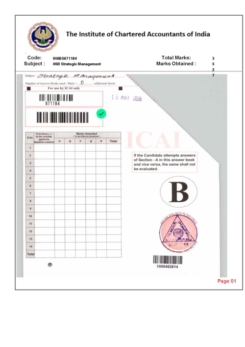 May 26 Air 1 SM  ICAI Certified Copy 

If Anybody wants PW, Vishwas CA and Parag Sir classes DM me ✅ 
