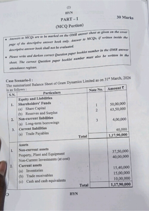 #September 2026
#CA Inter Advance Accounting Question paper with Mcq's booklet