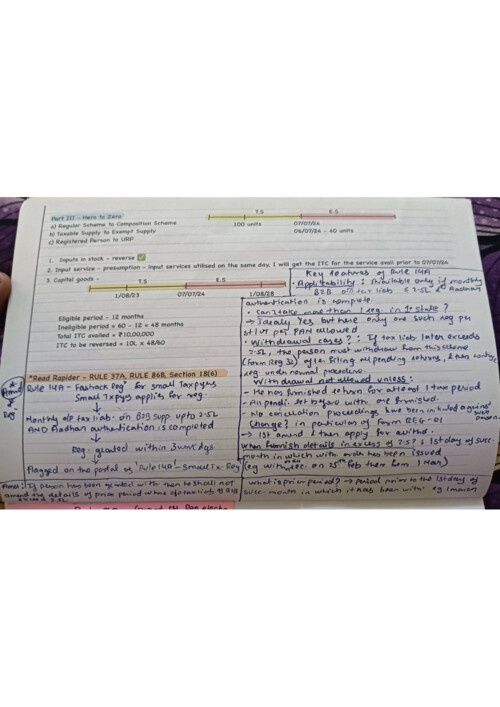 Please note : Ignore the Printed Part in the notes and focus on the written part with pen .. that's amendment of registration chapter 