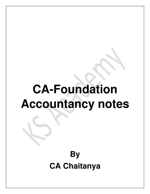 This pdf covered all theory of CA FOUNDATION ACCOUNTANCY.