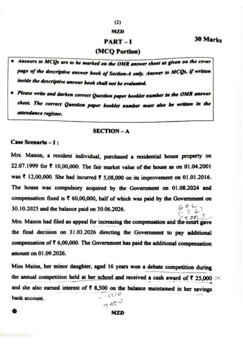 September 2026
#CA Inter DT & IDT Question paper with Mcq's booklet