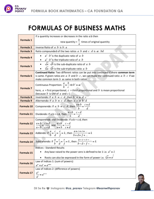 Maths formula 