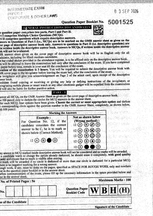 Sep 26 law question paper 