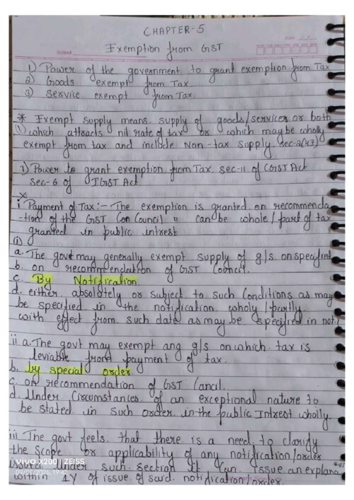  exemption from GST  CA intermediate 2027 exam  