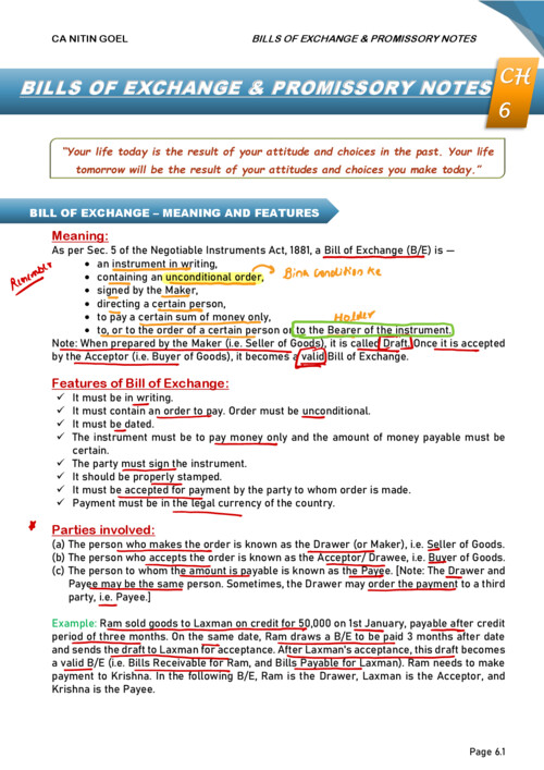 Ca Nitin goal sir notes ( ch 6 boe )