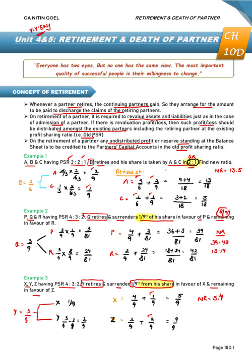 Ca Nitin goal sir notes ch 10 unit 4 and 5 