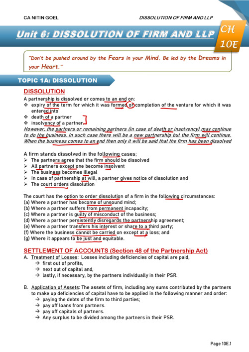 Ca Nitin goal sir notes ch 10 unit 6  