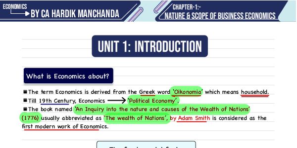 Ca hardik manchanda eco Notes lesson 1 to 5