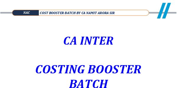 Costing Booster by Namit sir