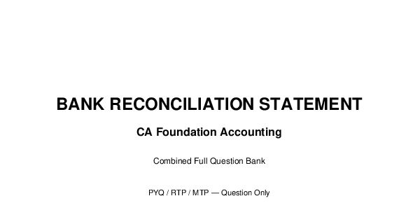 Bank reconciliation statement 
