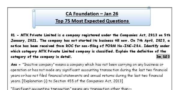 Most expected 75 question 