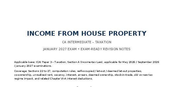 House property notes
all conditions
memory tricks, charts
exam oriented